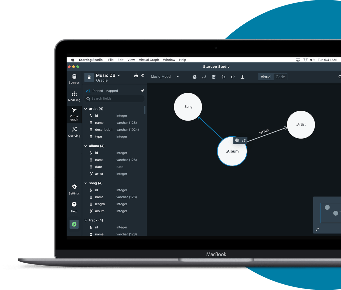 Stardog Studio knowledge graph workspace on a MacBook